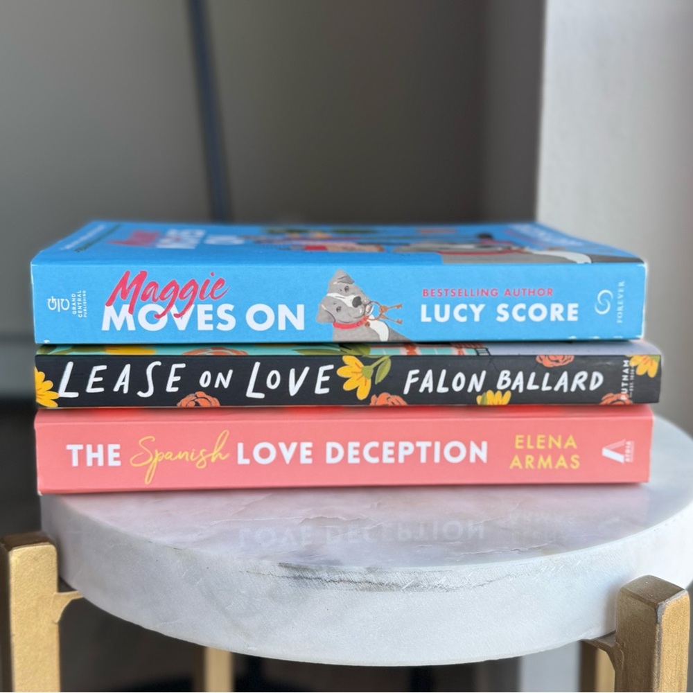 Maggie Moves On, Lease on Love, The Spanish Love Deception paperback books